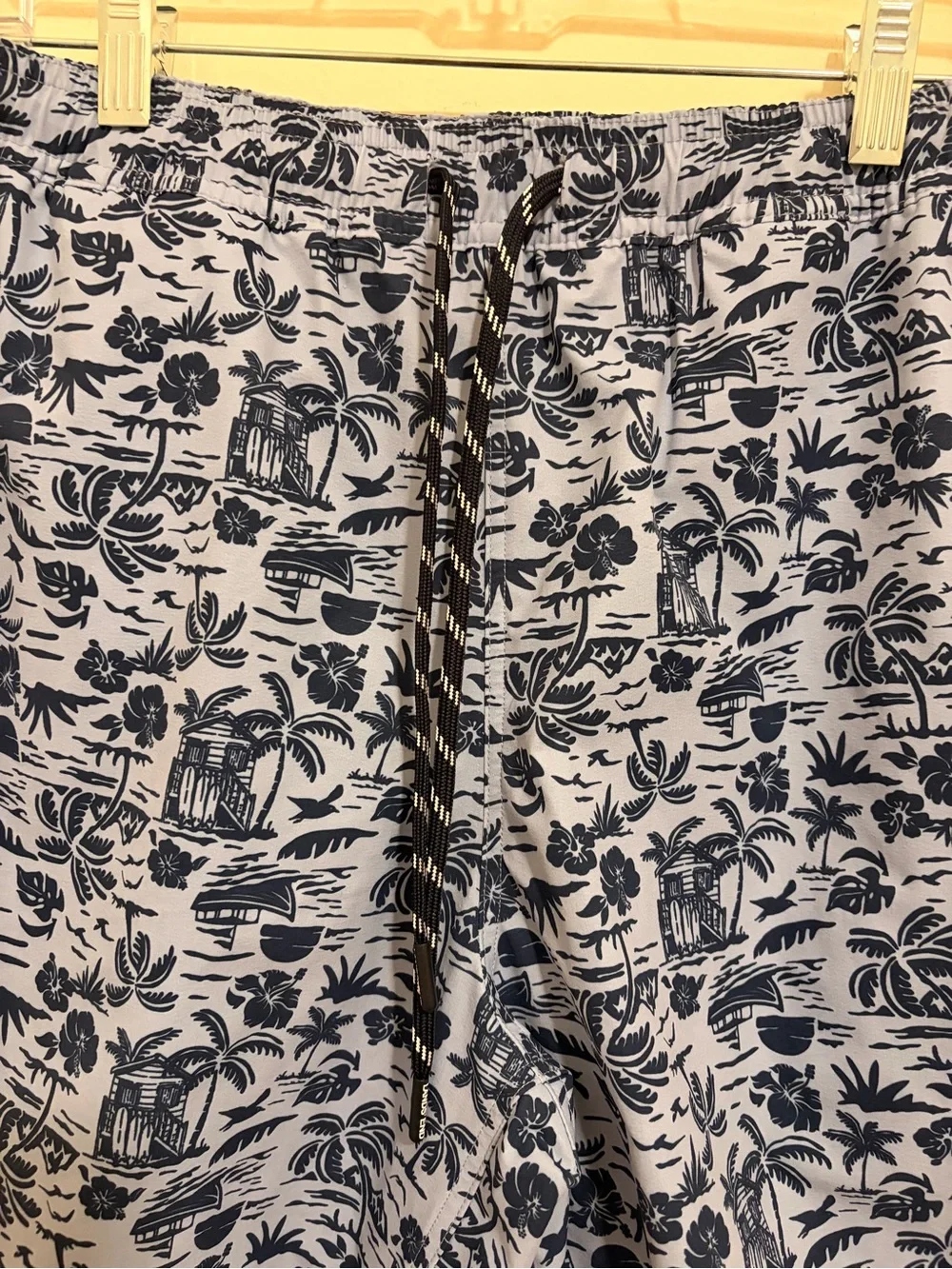Lands' End Light Blue Tropical Print Board Shorts